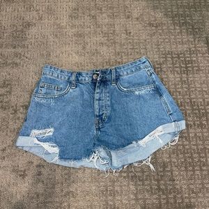 High waisted ripped shorts